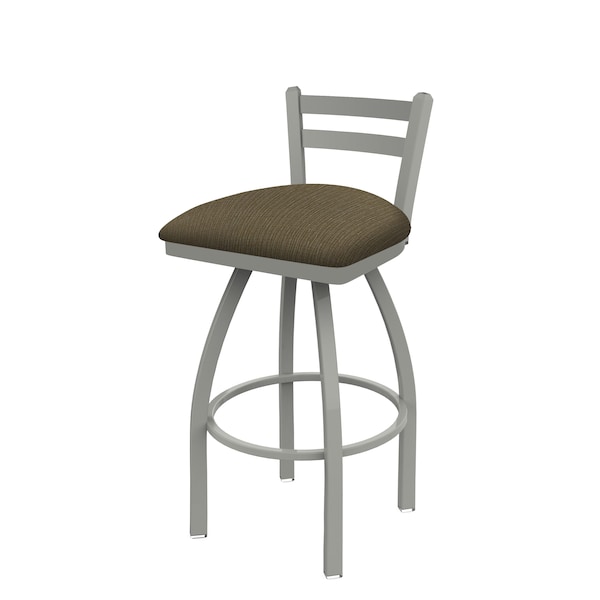 25" Low Back Swivel Counter Stool, Nickel Finish, Graph Cork Seat